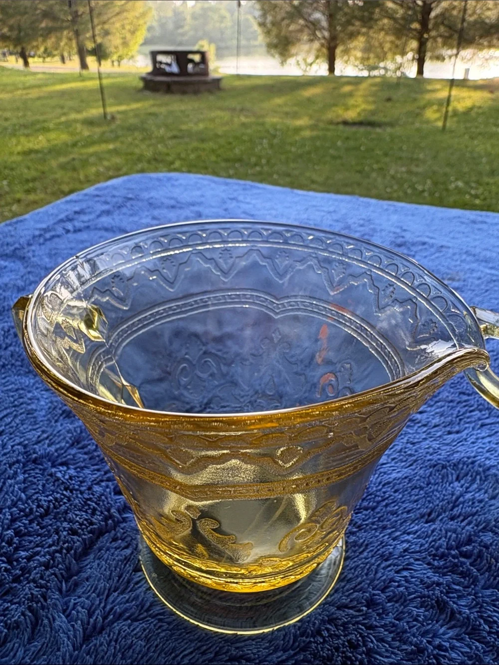 Federal Glass “Patrician” Pattern Sugar and Creamer Set